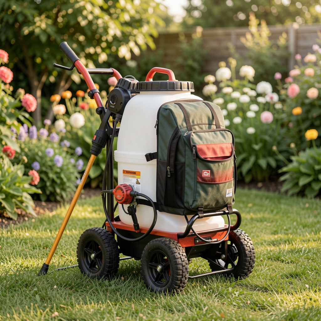 Pulverizador eléctrico portátil con mochila para aplicación de líquidos en el jardín
